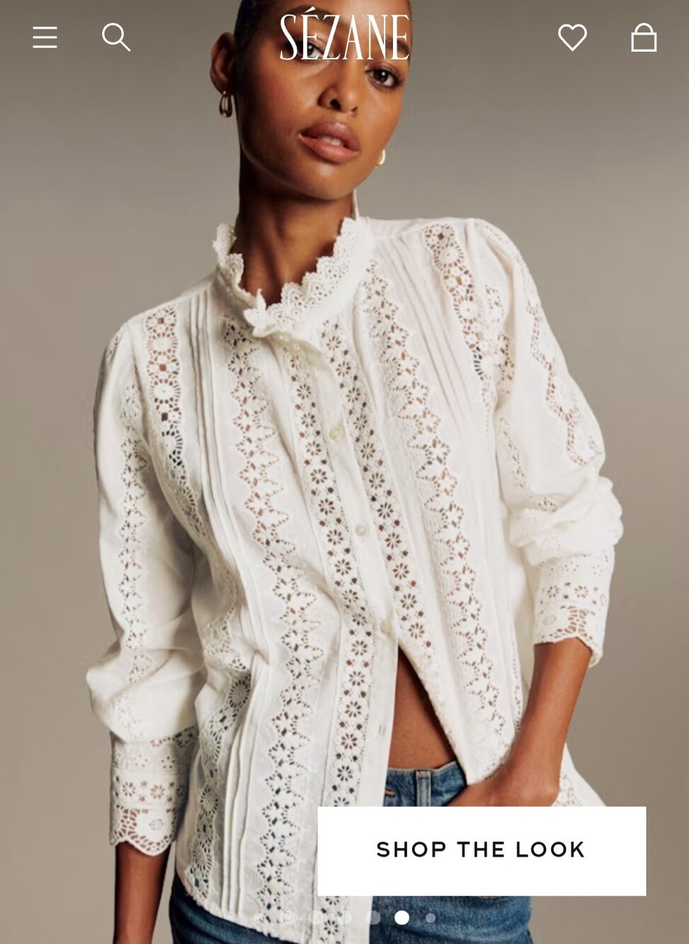 Sezane Rym Shirt In Ecru - Picture 4 of 11